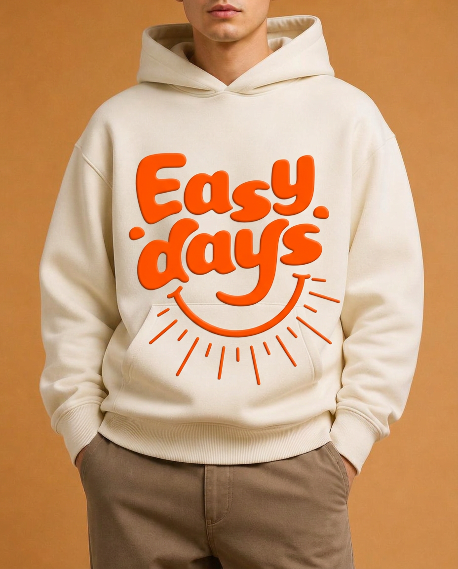Puff-Print Heavyweight Hoodie — Easy Days Collection V1