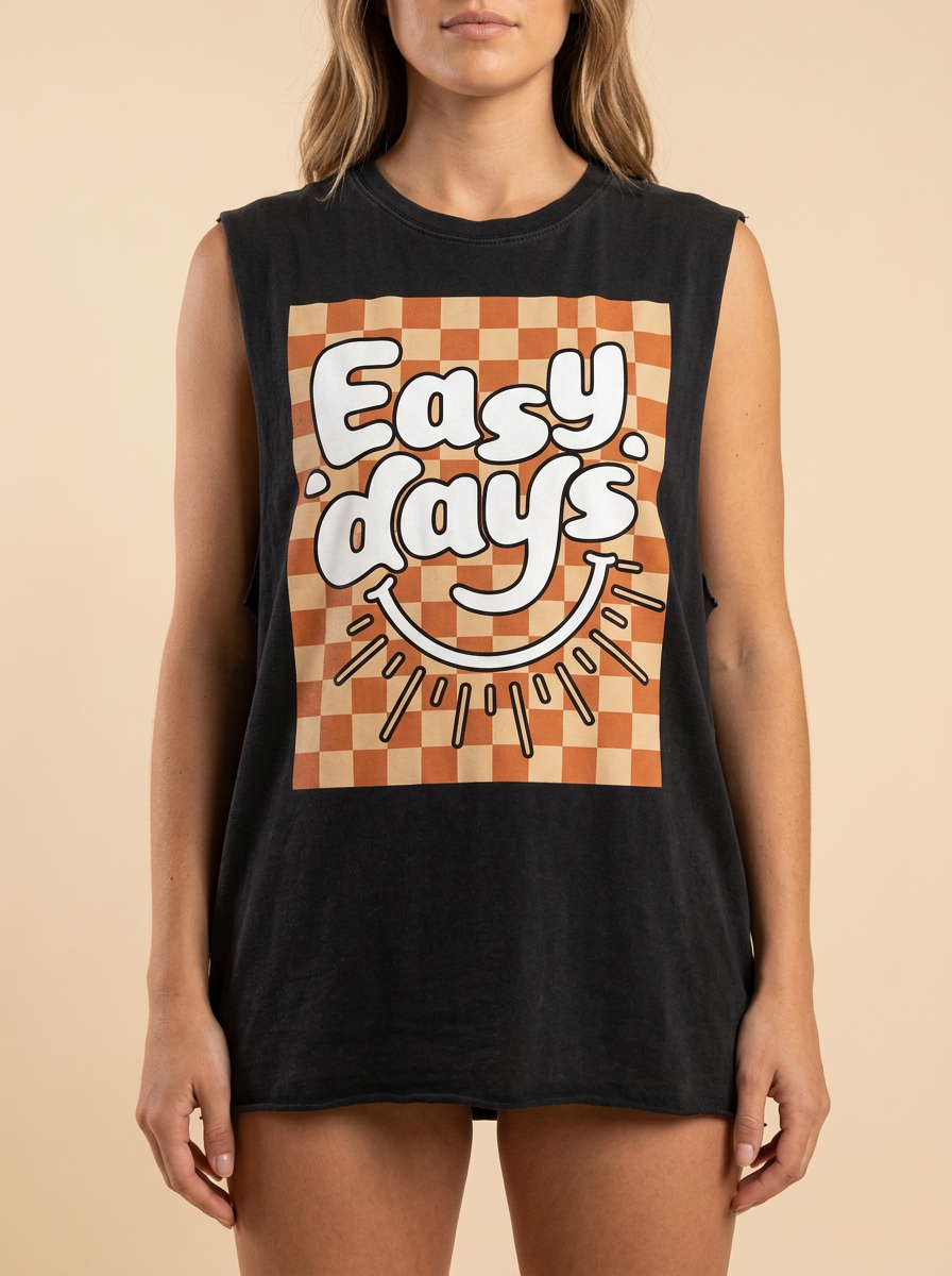 Women's Boxy Muscle Tank — Easy Days Collection V1