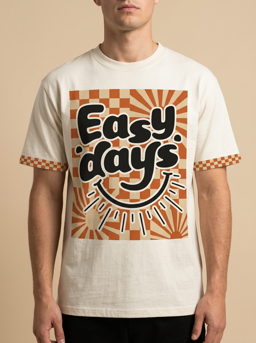 Checker Pattern Artwork Tee — Easy Days Collection V1